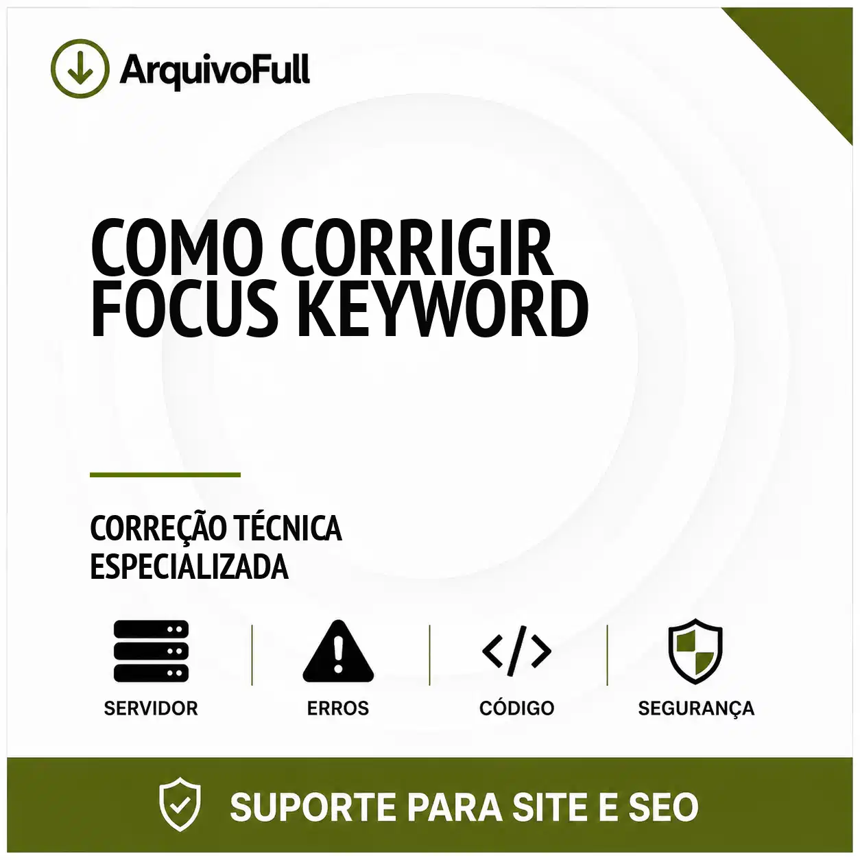 Suporte profissional para corrigir Focus Keyword