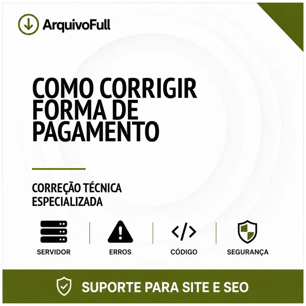 Suporte profissional para corrigir Forma de Pagamento