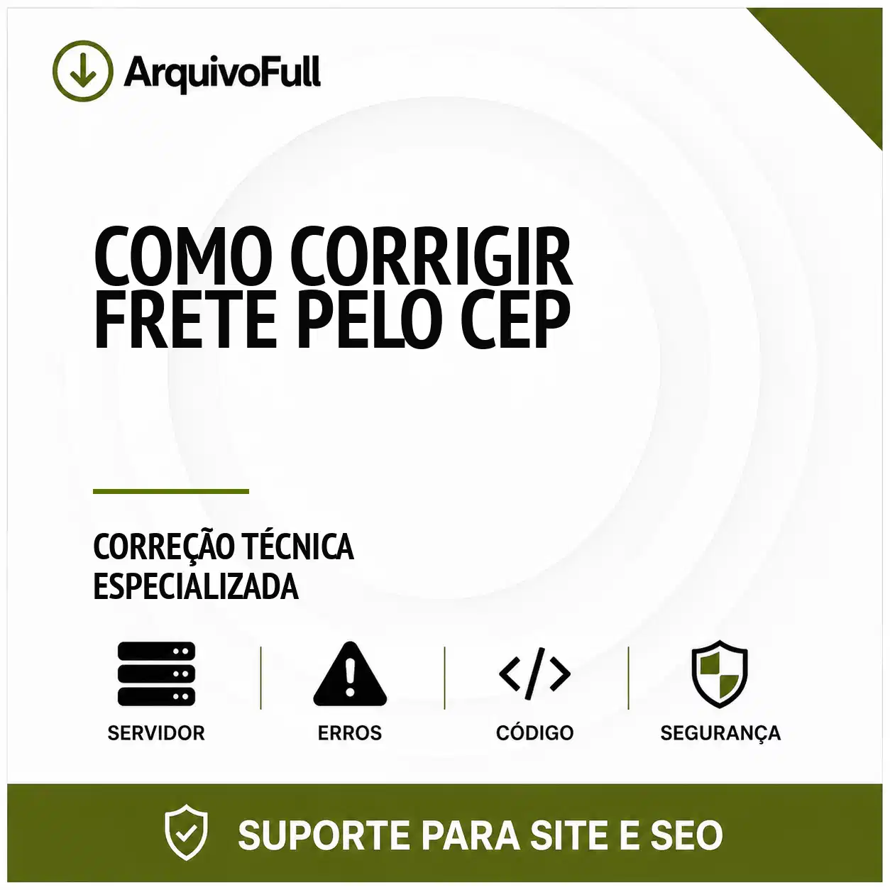 Suporte profissional para corrigir Frete pelo CEP