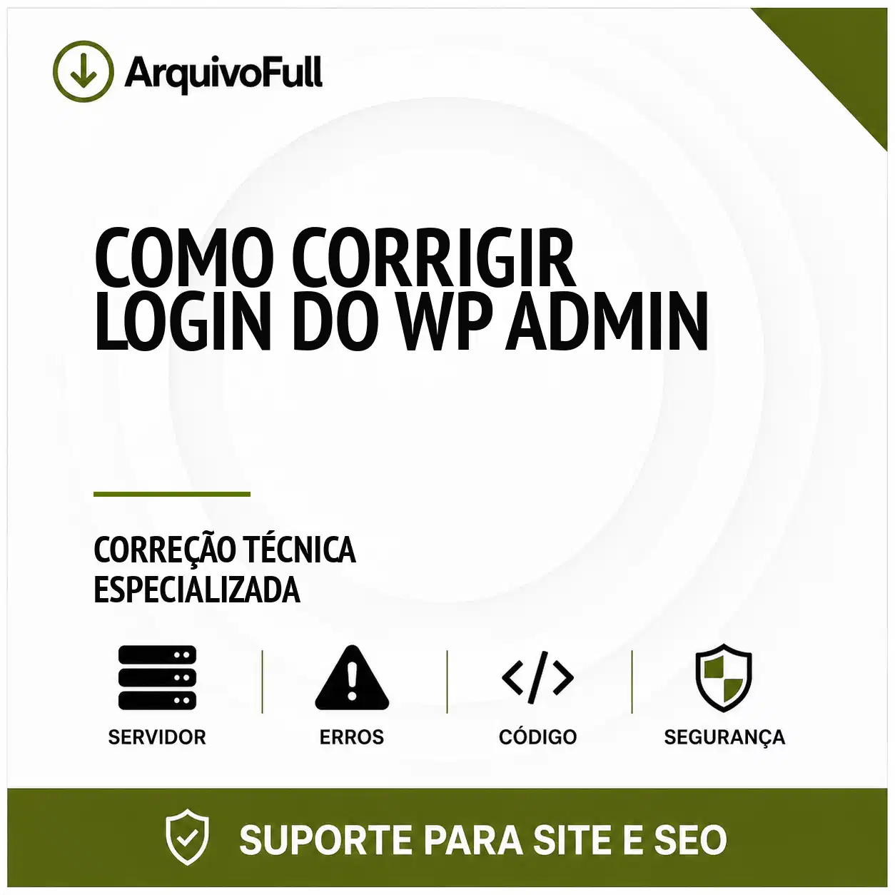 Suporte profissional para corrigir Login do WP Admin