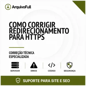 Suporte profissional para corrigir Redirecionamento para HTTPS
