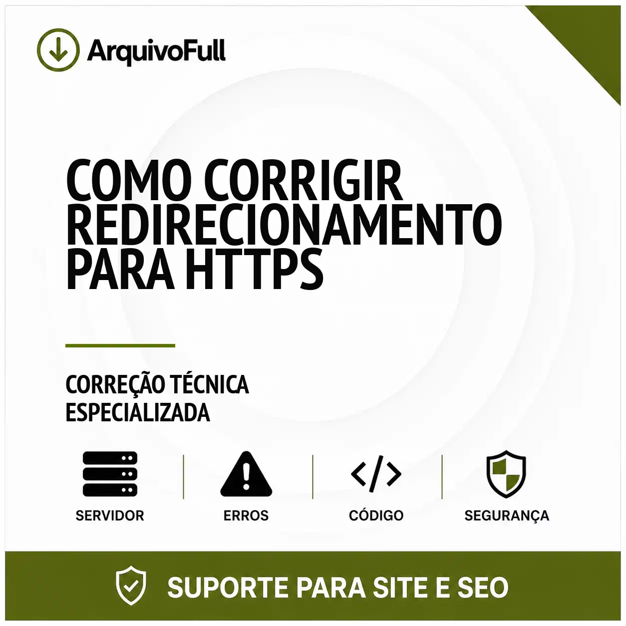 Suporte profissional para corrigir Redirecionamento para HTTPS