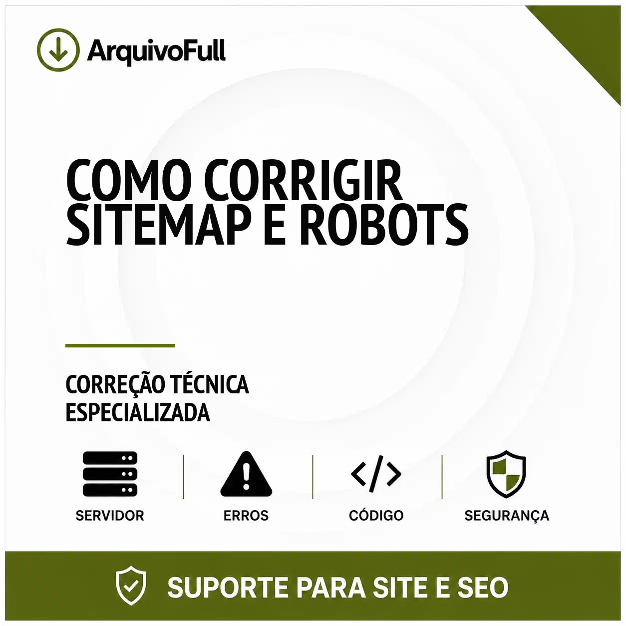 Suporte profissional para corrigir Sitemap e Robots
