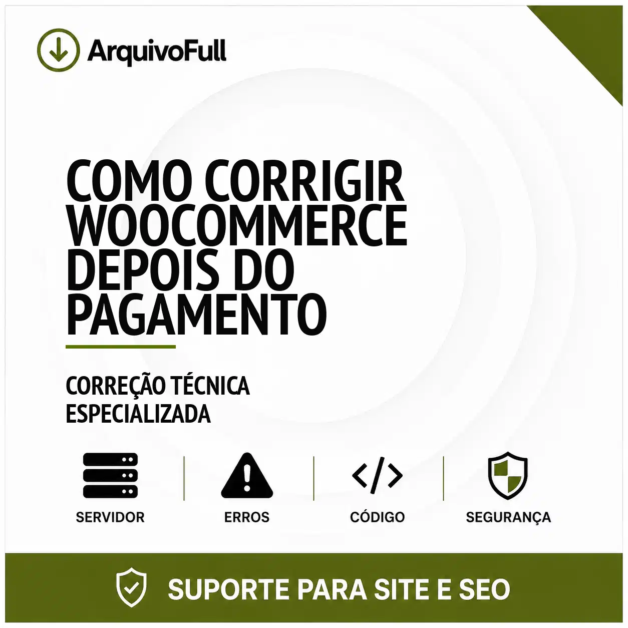 Suporte profissional para corrigir WooCommerce Depois do Pagamento