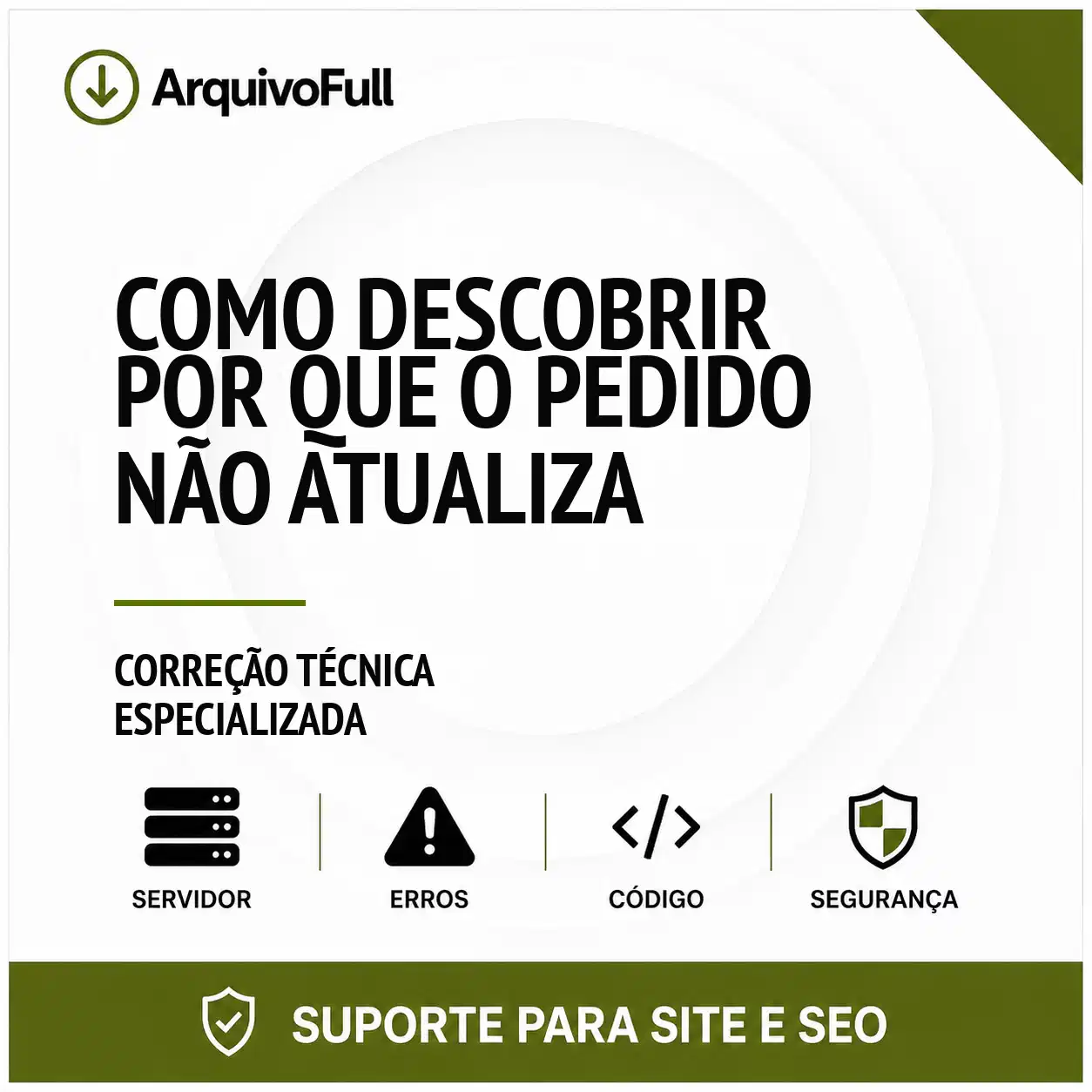 Suporte profissional para descobrir Por Que o Pedido Não Atualiza