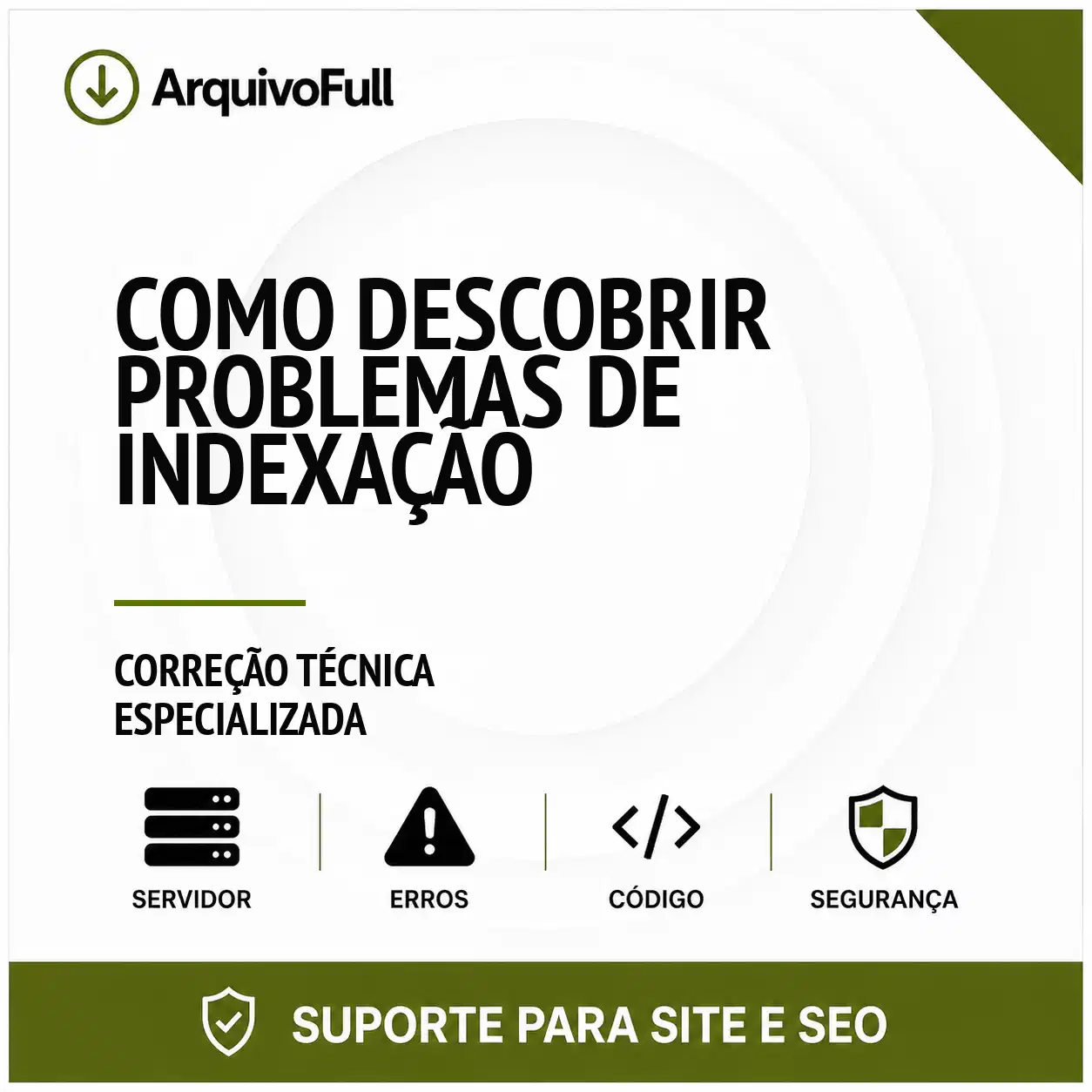 Suporte profissional para descobrir Problemas de Indexação