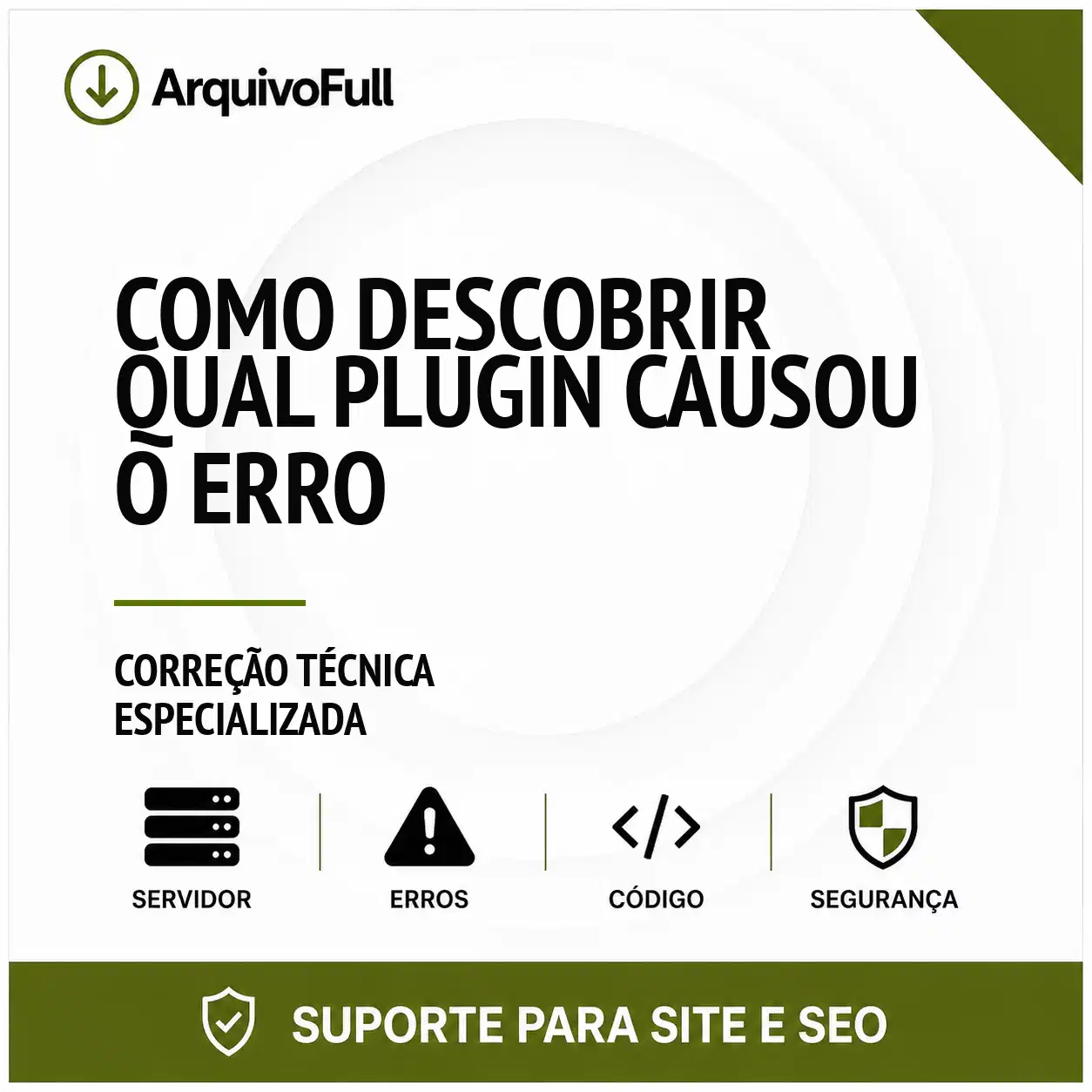 Suporte profissional para descobrir Qual Plugin Causou o Erro