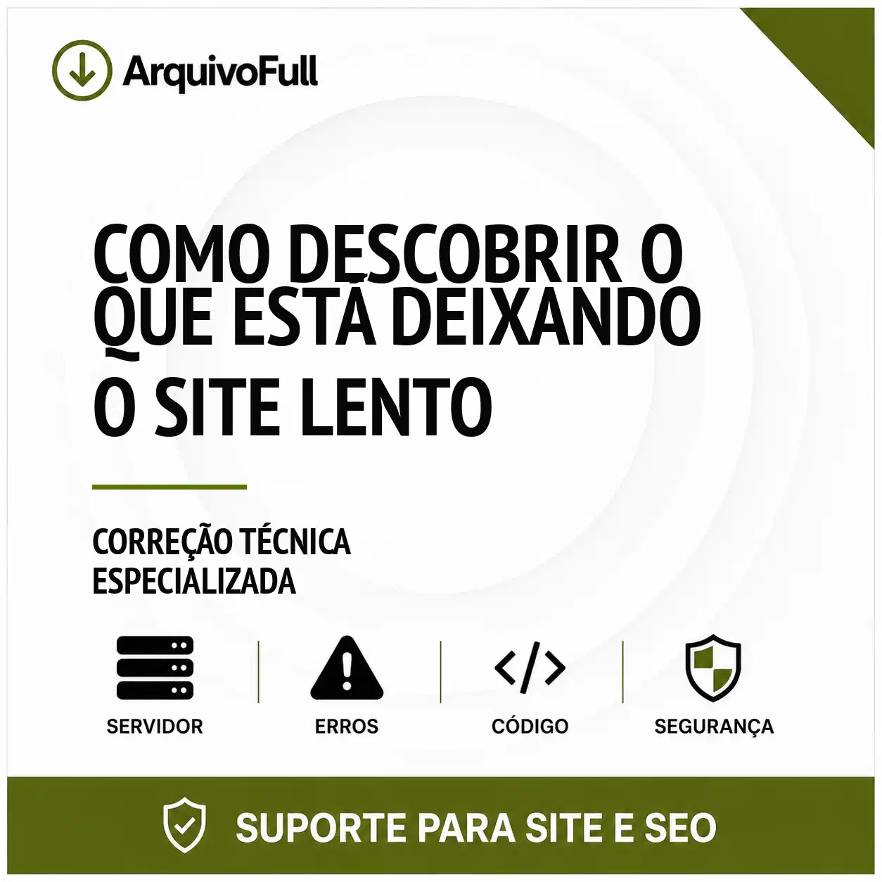 Suporte profissional para descobrir o Que Está Deixando o Site Lento