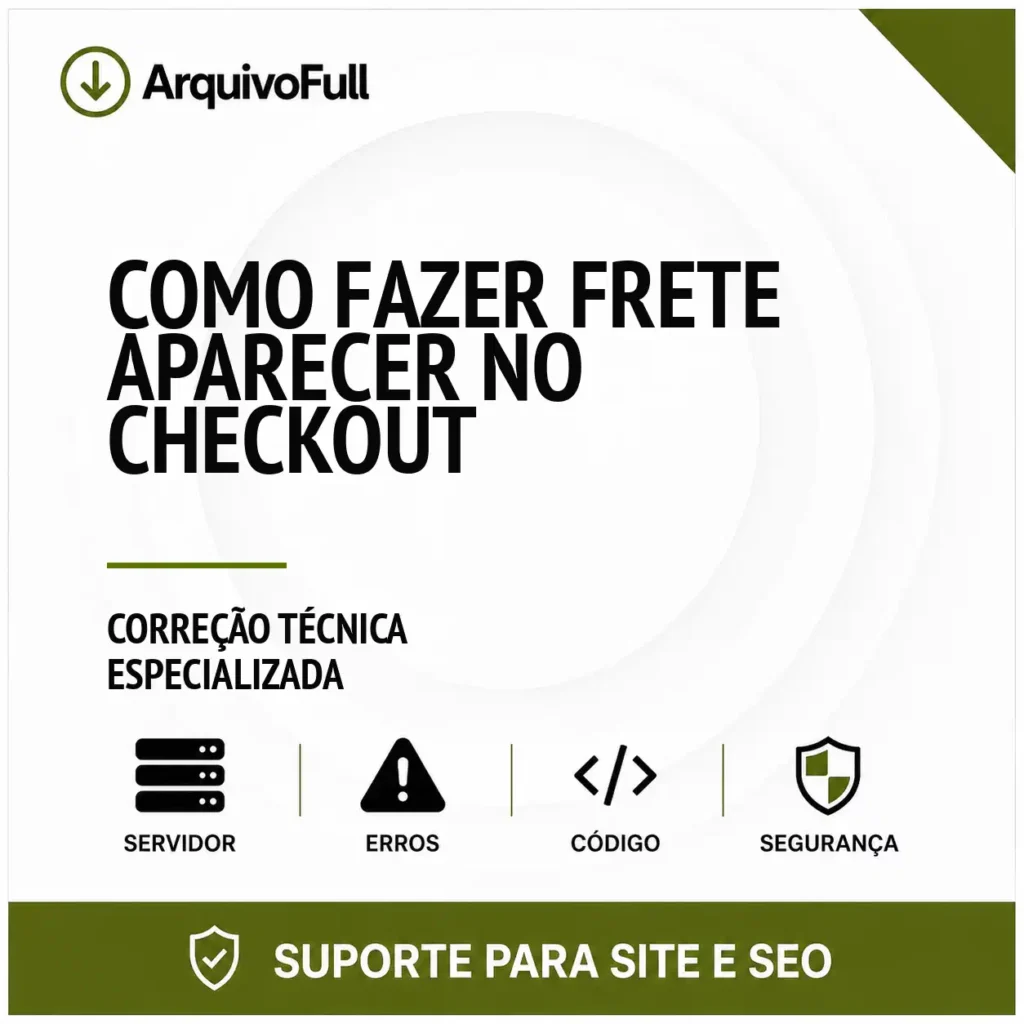 Suporte profissional para fazer Frete Aparecer no Checkout