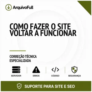 Suporte profissional para fazer o Site Voltar a Funcionar