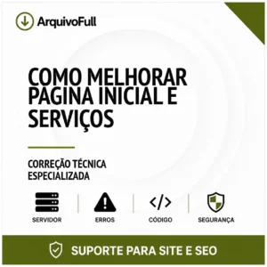 Suporte profissional para melhorar Página Inicial e Serviços