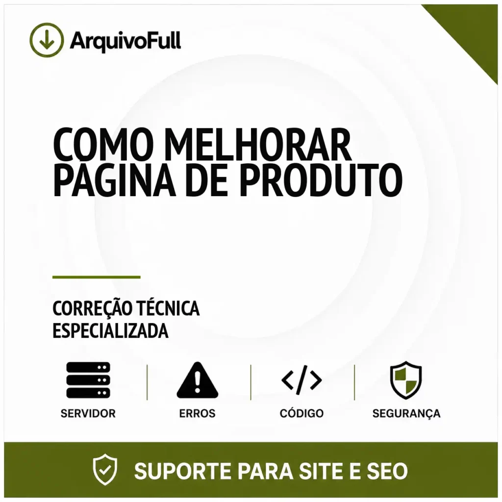 Suporte profissional para melhorar Página de Produto