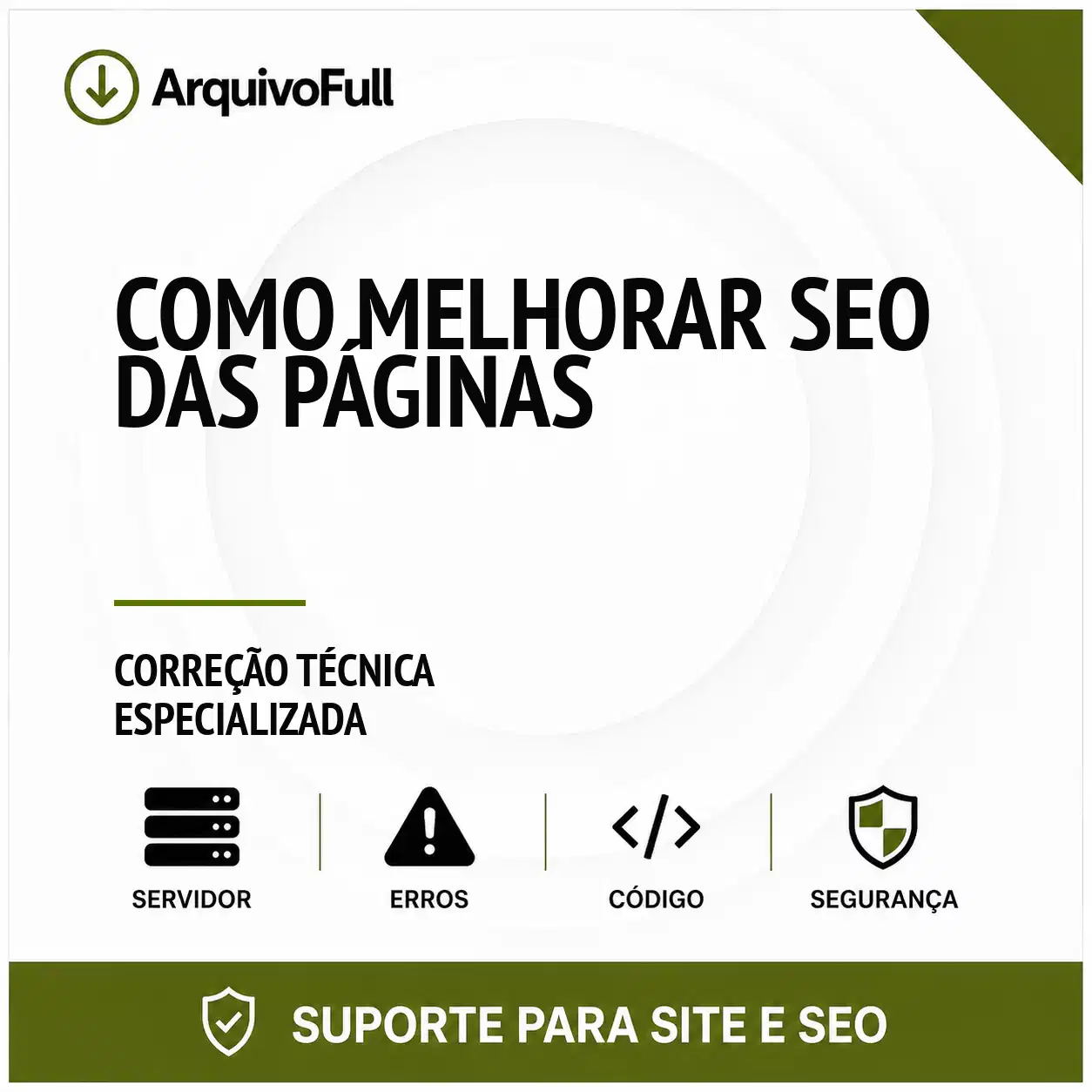 Suporte profissional para melhorar SEO das Páginas