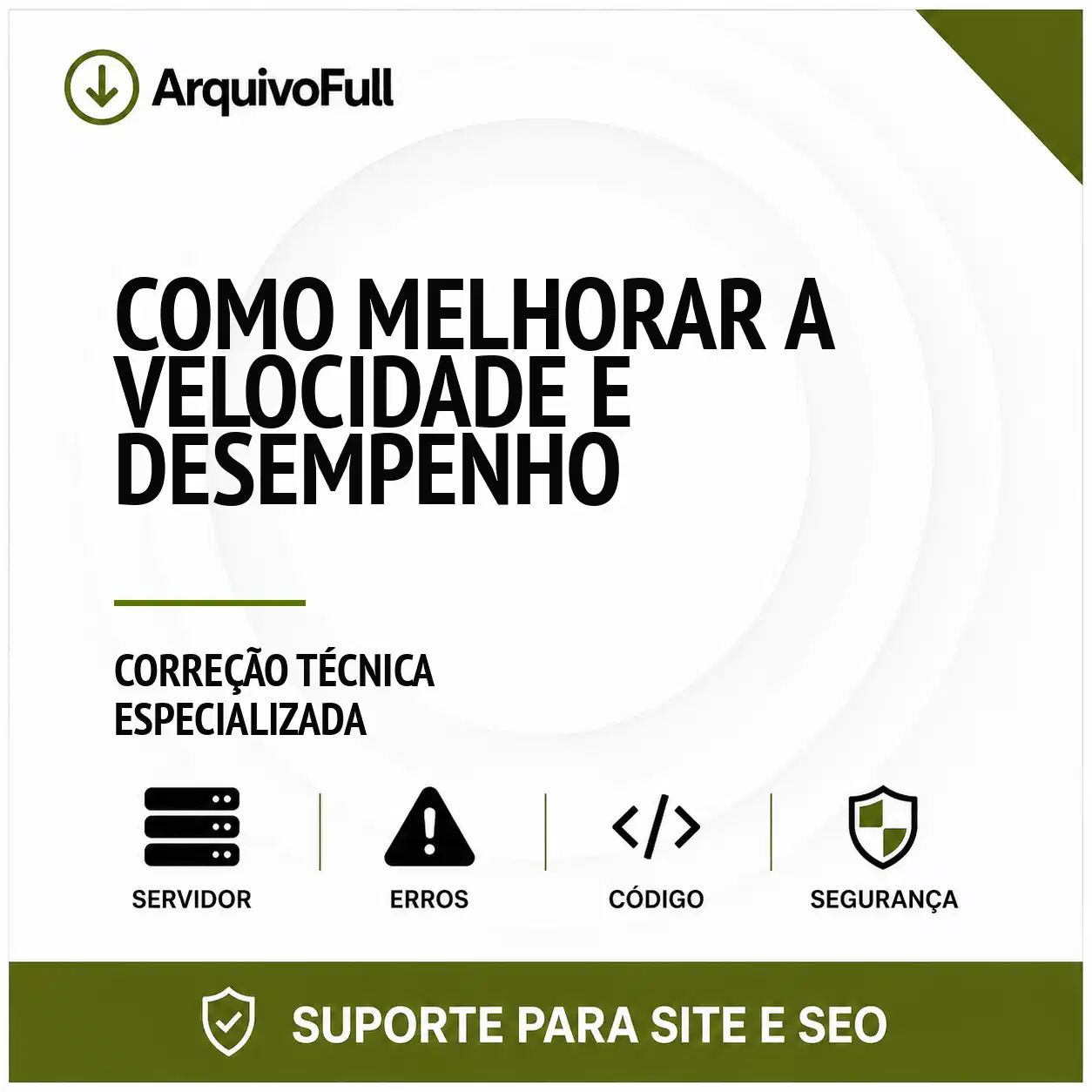 Suporte profissional para melhorar a Velocidade e Desempenho