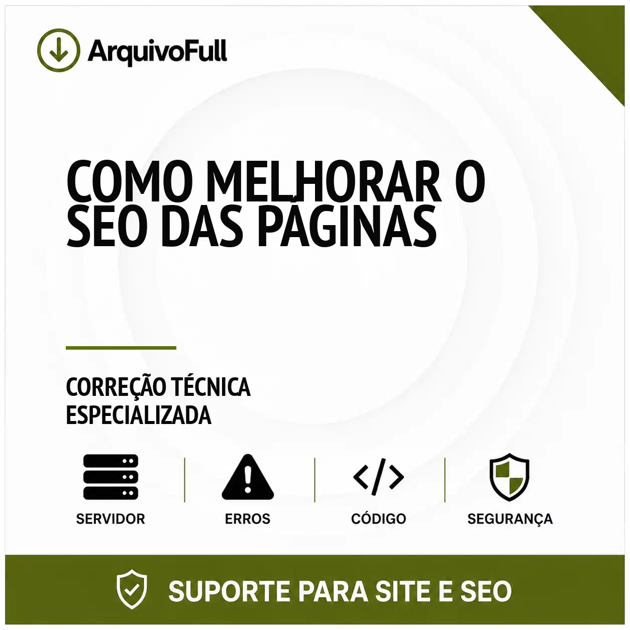 Suporte profissional para melhorar o SEO das Páginas