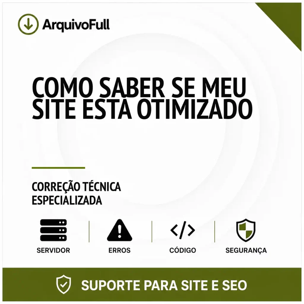Suporte profissional para saber Se Meu Site Está Otimizado