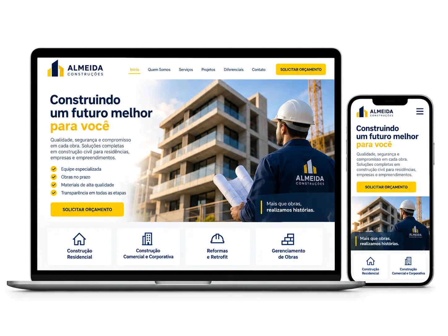 Suporte para site de construção civil