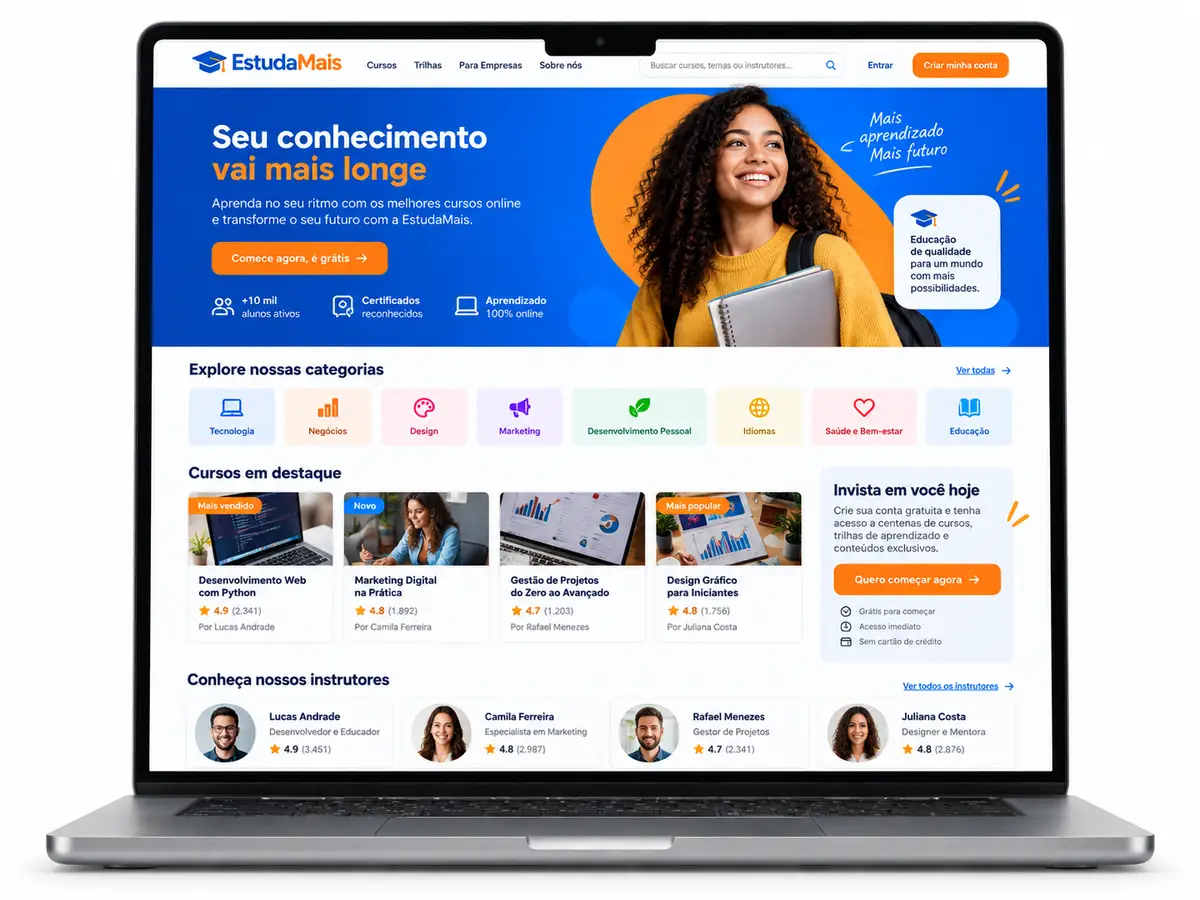 Cursos Online Site Profissional Criação de Site e Desenvolvimento Web