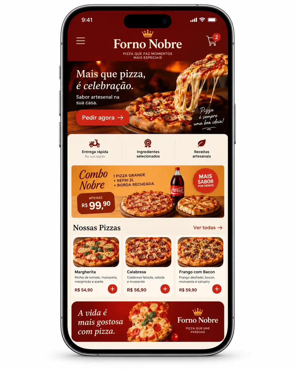 Delivery De Pizzaria Criação de Site Profissional e Desenvolvimento de Site