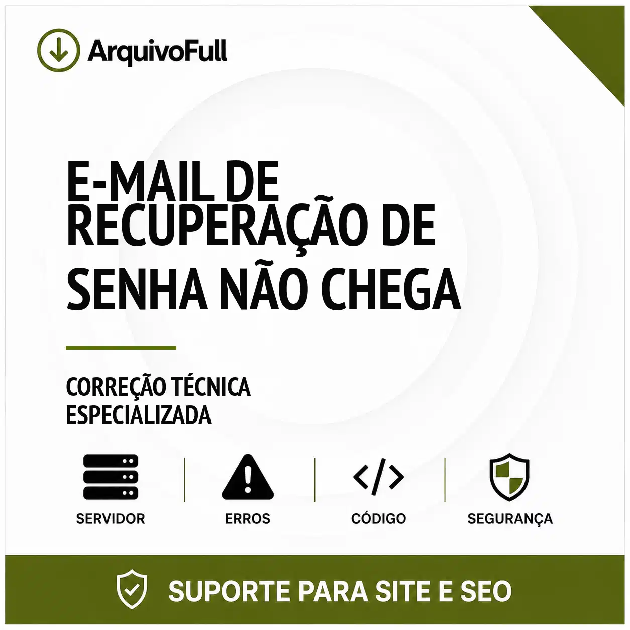 Suporte profissional para e-mail de Recuperação de Senha Não Chega