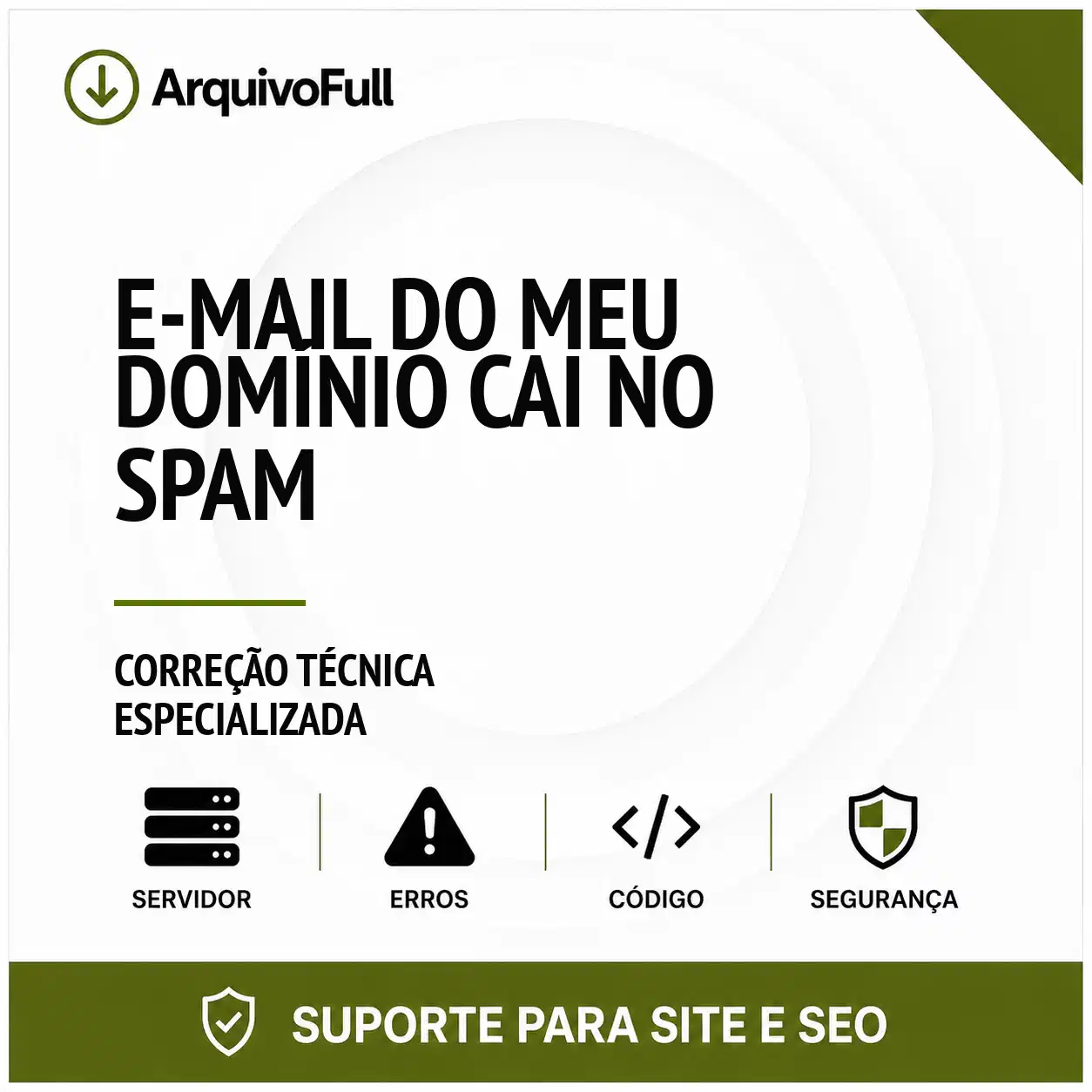 Suporte profissional para e-mail do Meu Domínio Cai no Spam