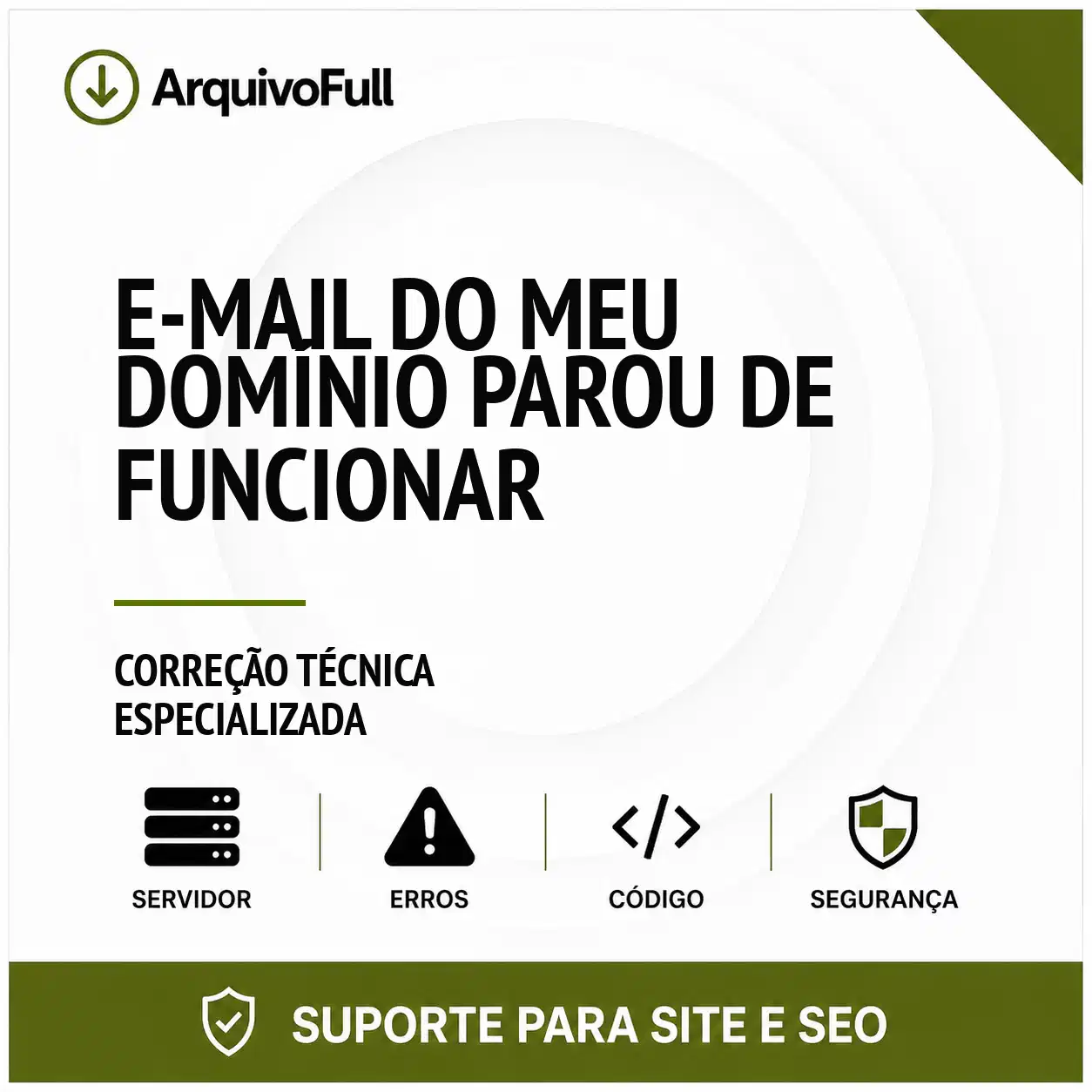 Suporte profissional para e-mail do Meu Domínio Parou de Funcionar