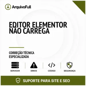Suporte profissional para editor Elementor Não Carrega