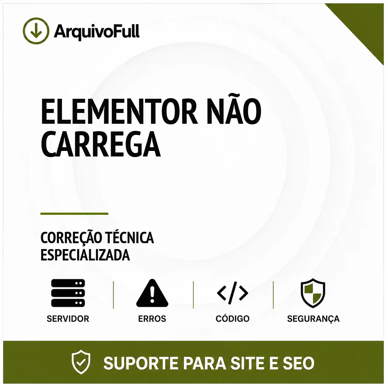 Suporte profissional para elementor Não Carrega