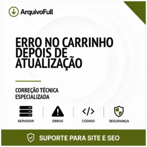 Suporte profissional para erro no Carrinho Depois de Atualização