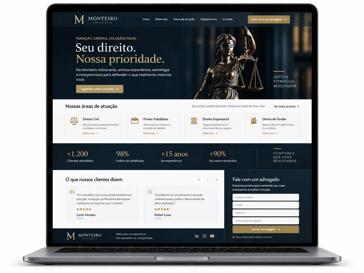 Escritório De Advocacia Desenvolvimento de Site e Criação de Site