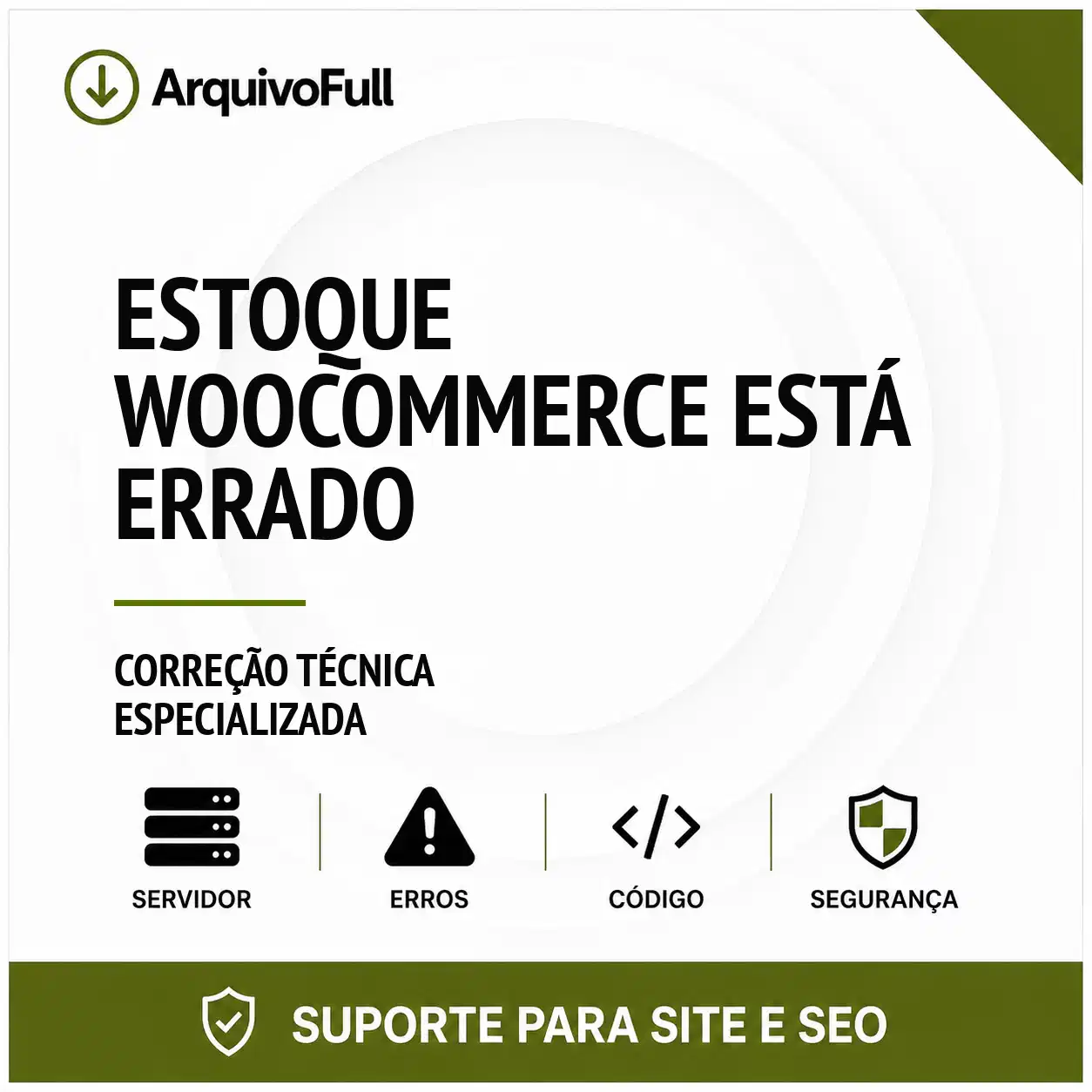 Suporte profissional para estoque WooCommerce Está Errado