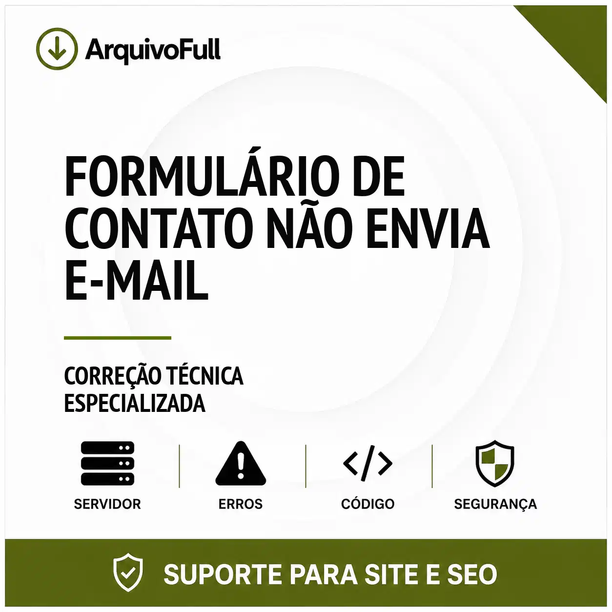 Suporte profissional para formulário de Contato Não Envia e-mail