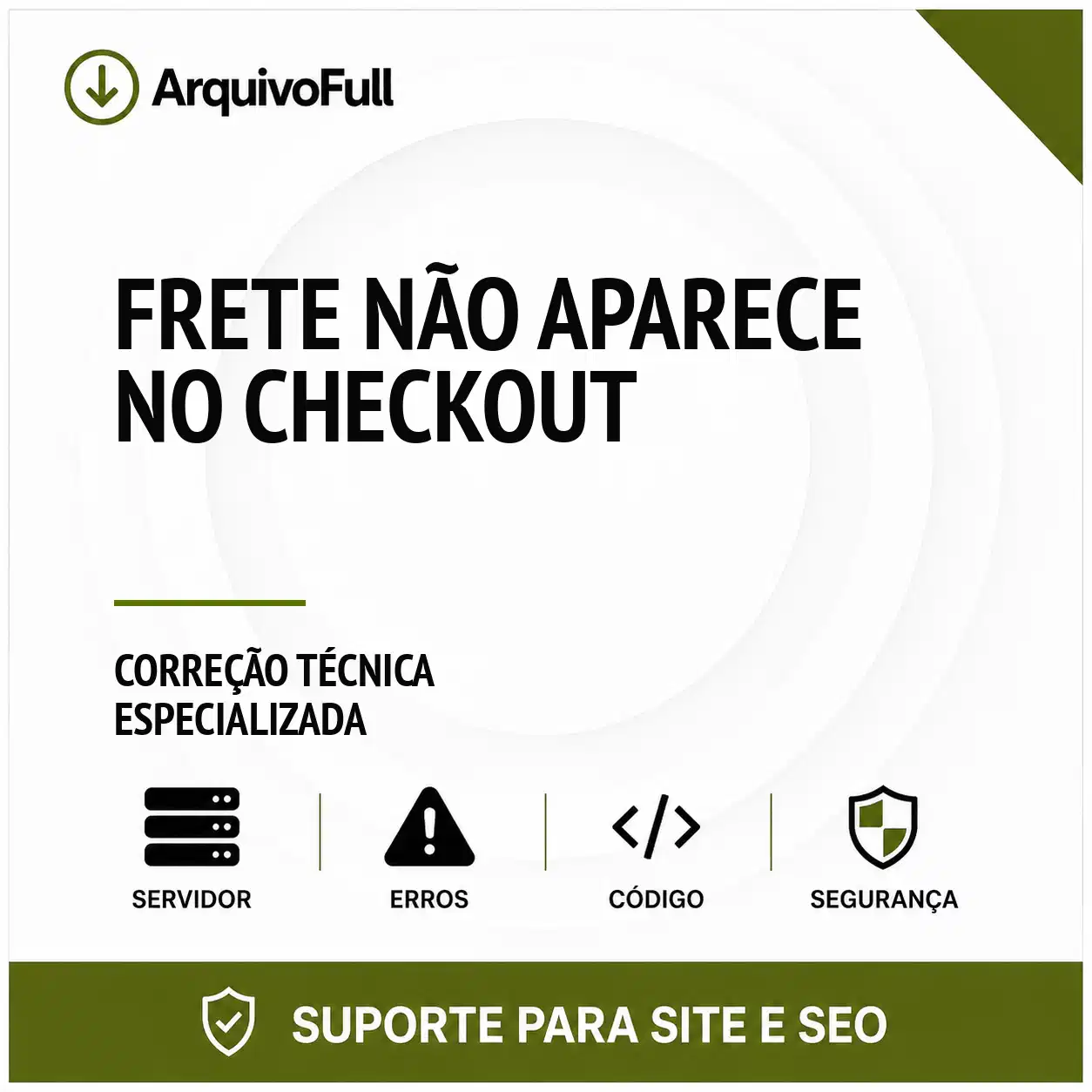 Suporte profissional para frete Não Aparece no Checkout