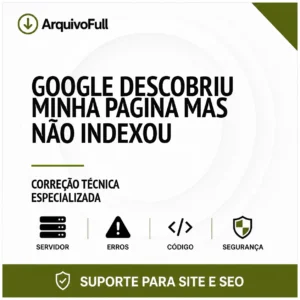 Suporte profissional para google Descobriu Minha Página Mas Não Indexou