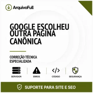 Suporte profissional para google Escolheu Outra Página Canônica