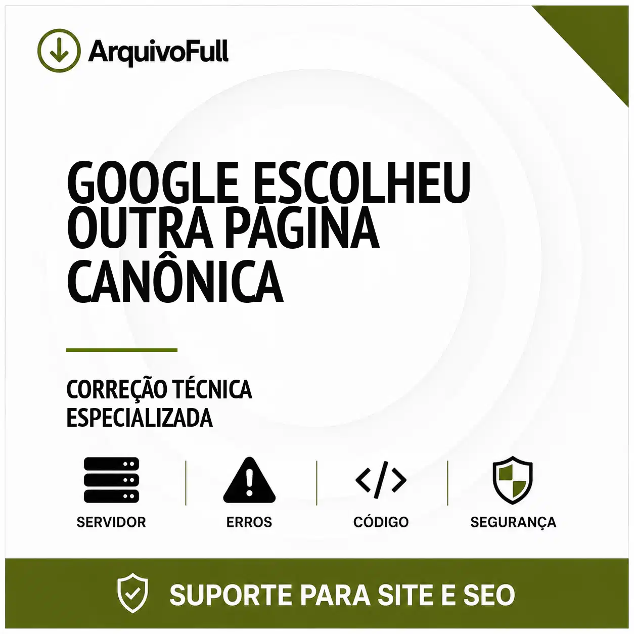 Suporte profissional para google Escolheu Outra Página Canônica