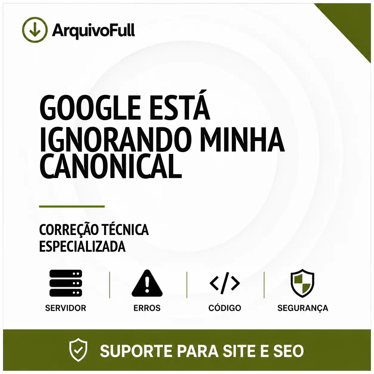 Suporte profissional para google Está Ignorando Minha Canonical