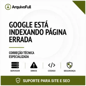 Suporte profissional para google Está Indexando Página Errada