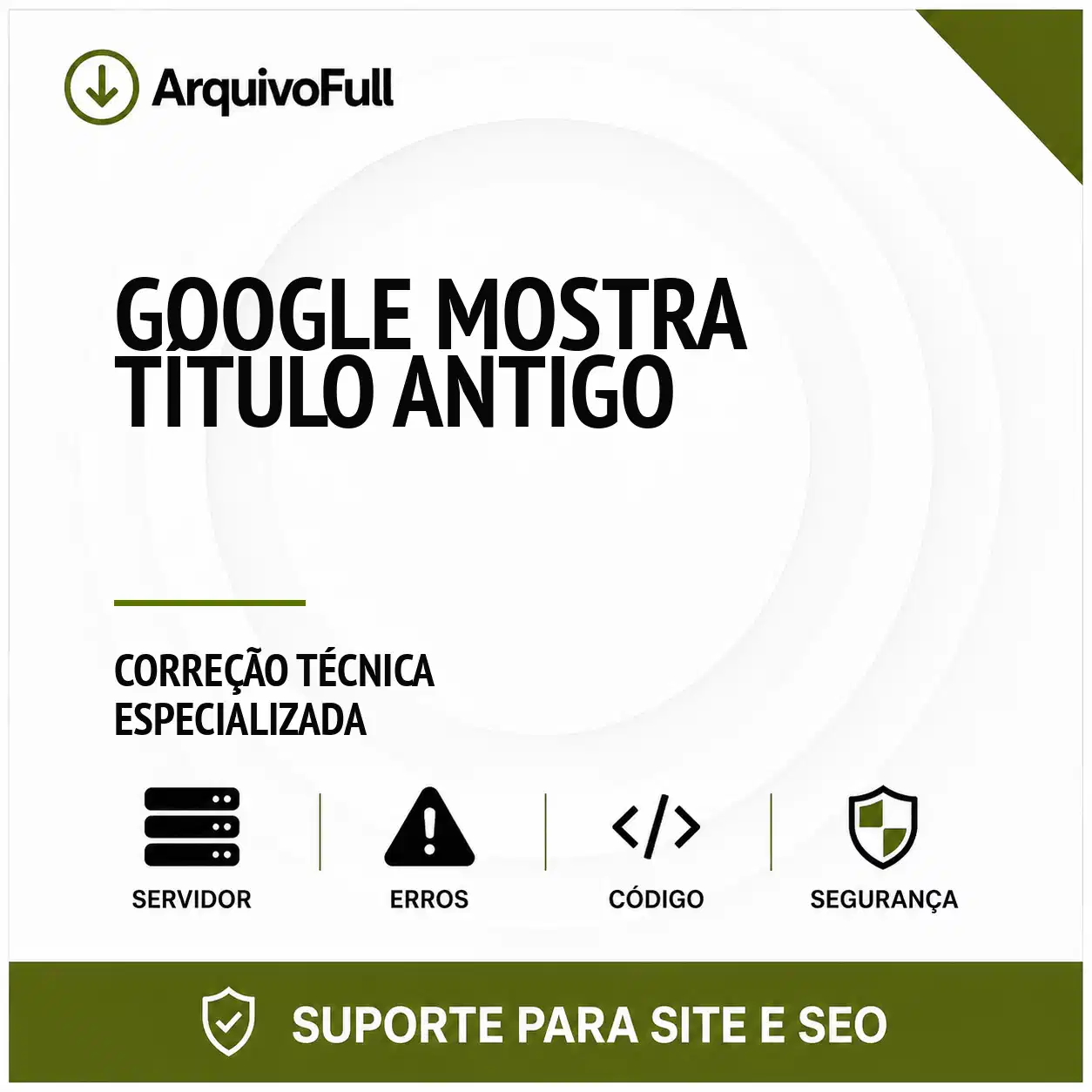 Suporte profissional para google Mostra Título Antigo