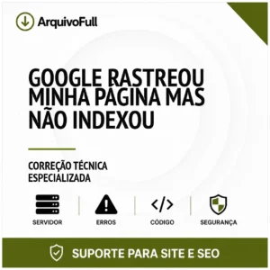 Suporte profissional para google Rastreou Minha Página Mas Não Indexou