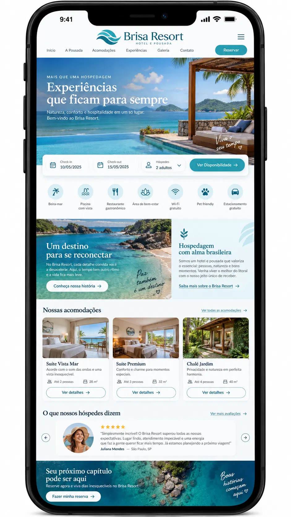Suporte para site de hotel