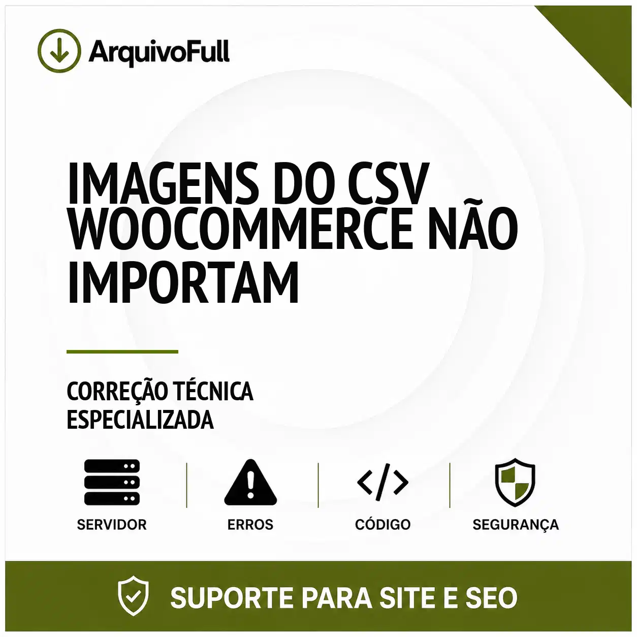 Suporte profissional para imagens do CSV WooCommerce Não Importam