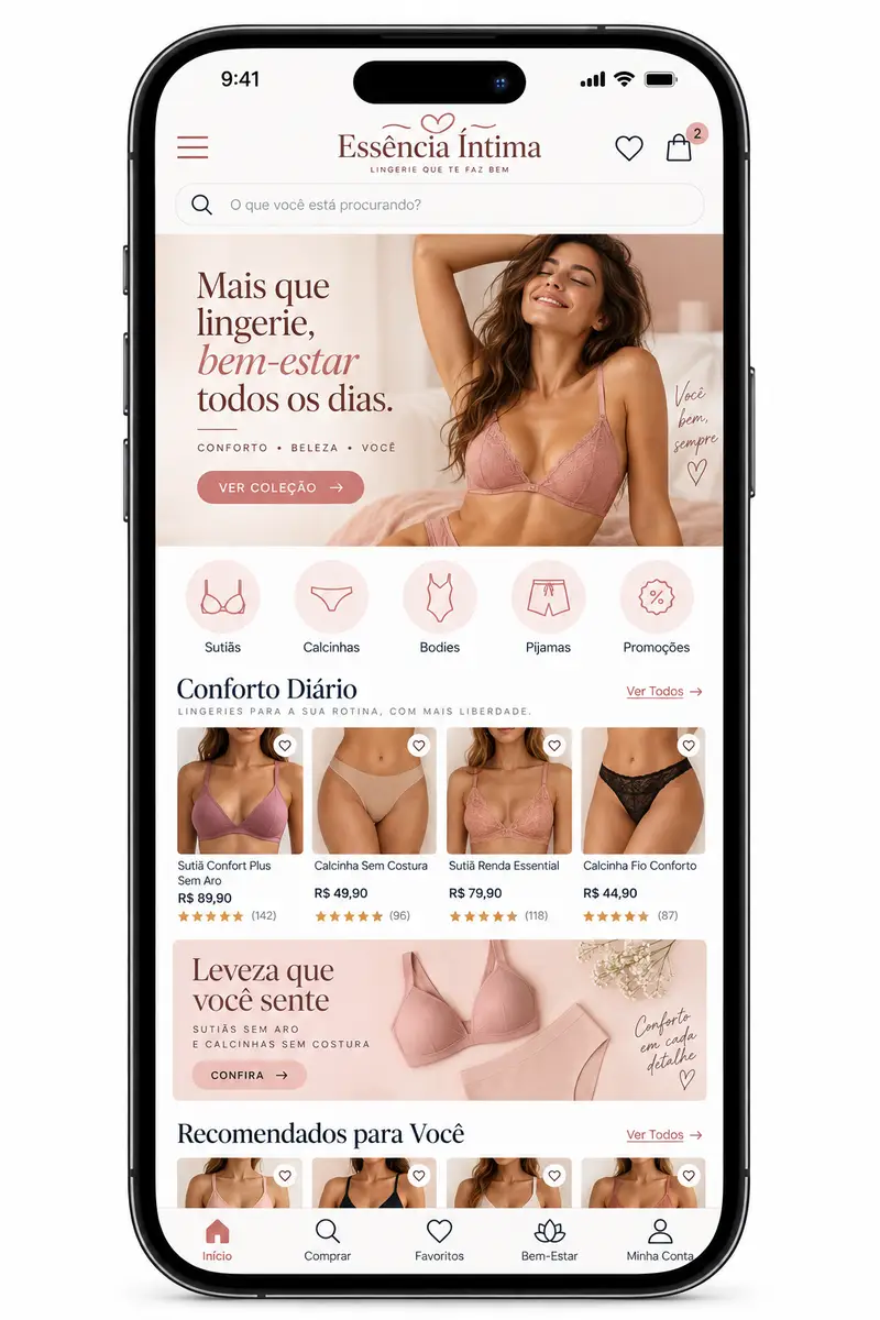 Criação de site para Lingerie Feminina Online