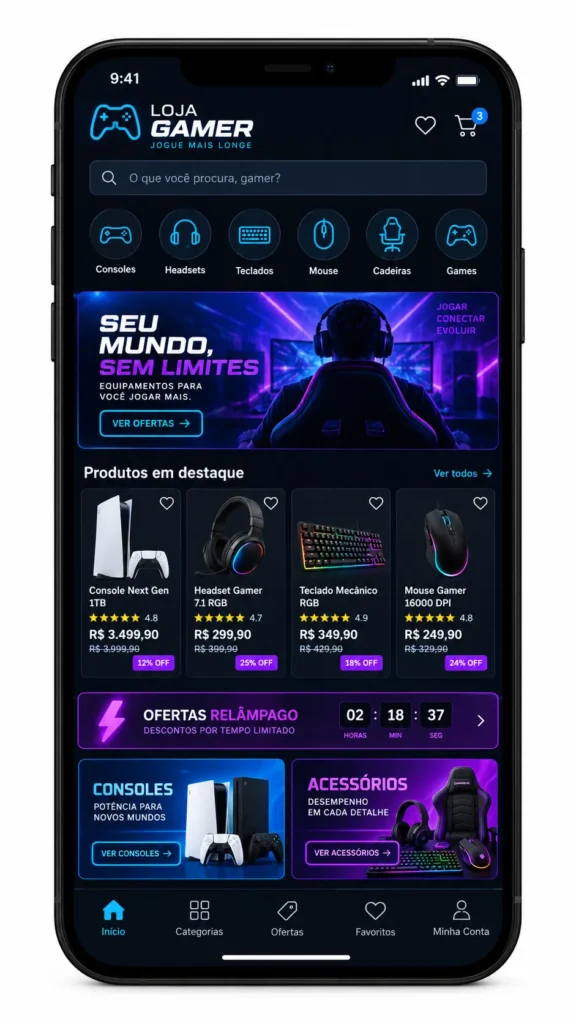 Criação de site para Loja Gamer