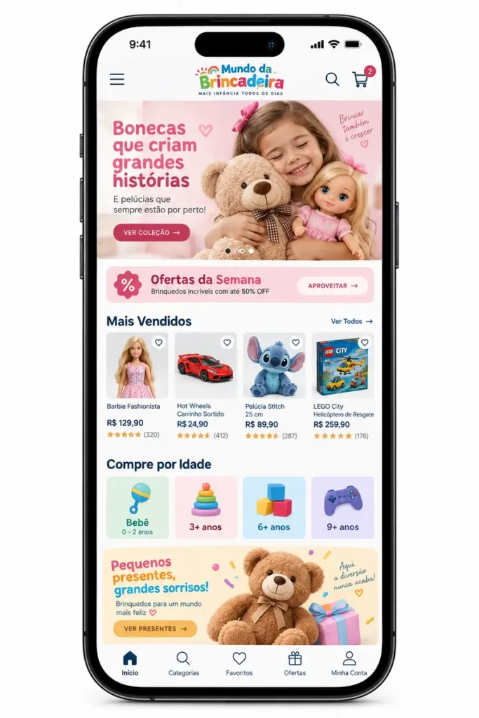 Criação de site para Loja Infantil de Brinquedos