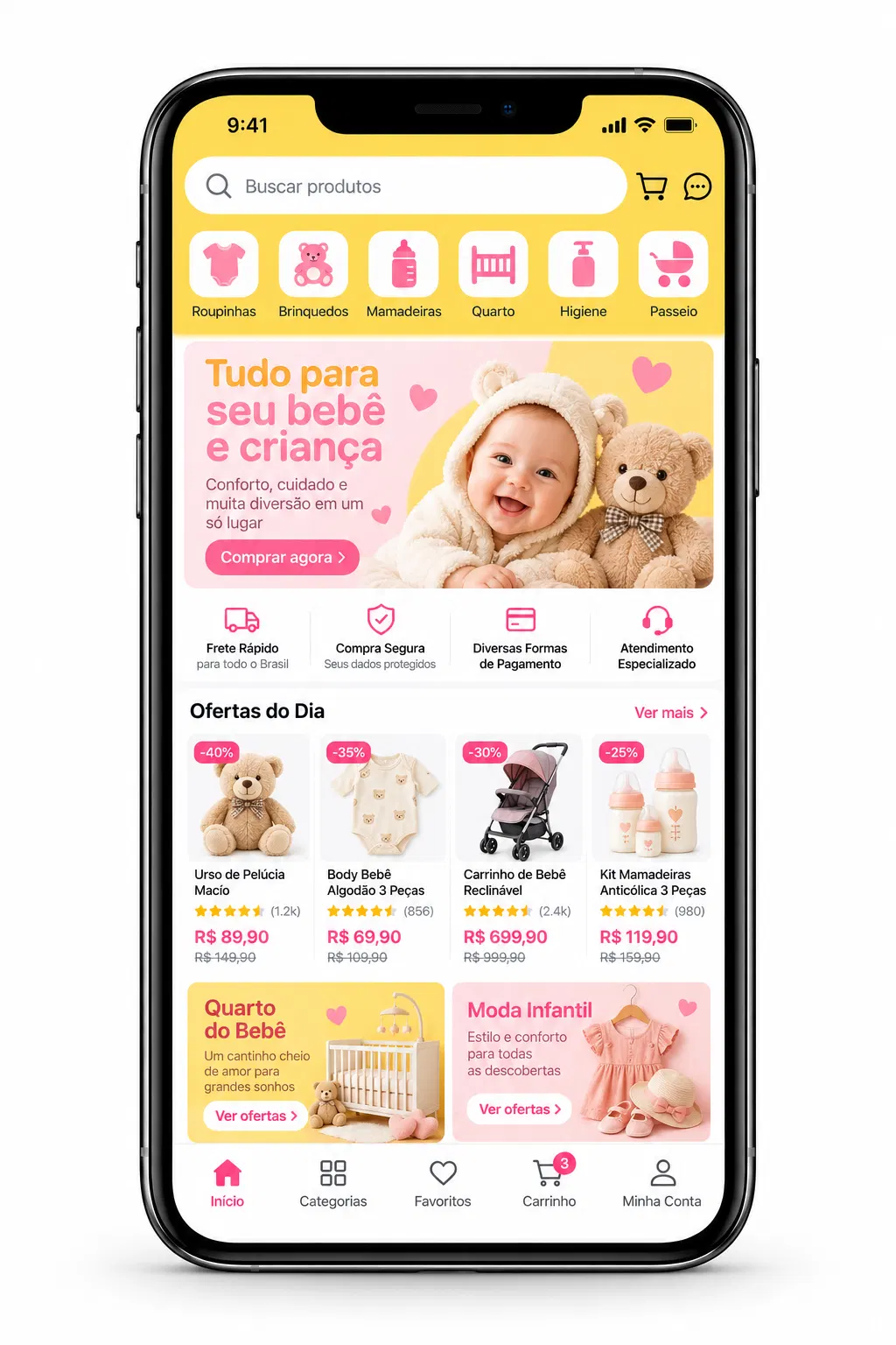 Suporte para site de loja infantil