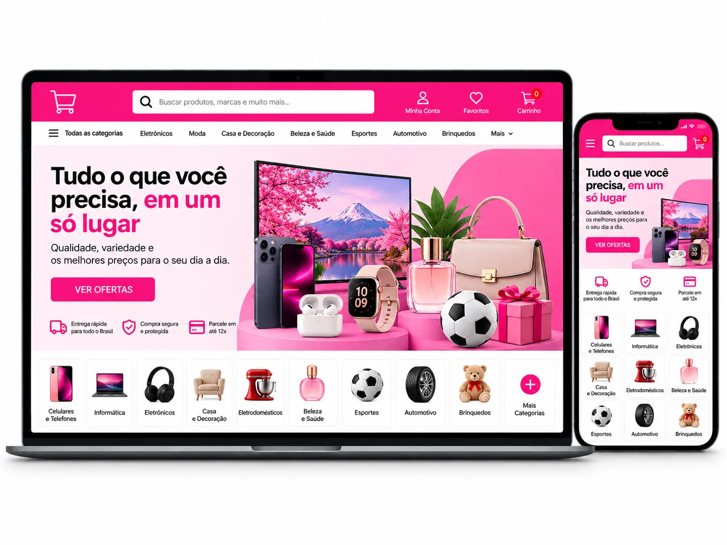 Criação de site para Loja Virtual e-commerce s