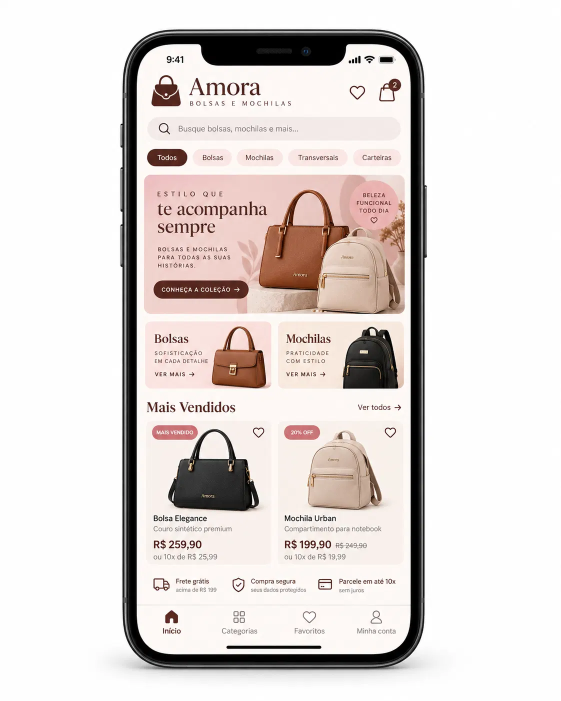 Site com Catálogo e WhatsApp para Loja de Bolsas e Acessórios: Produtos Online