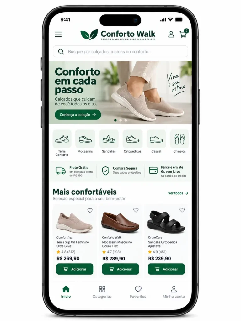 Loja de Calçados Desenvolvimento Web e Criação de Site Profissional