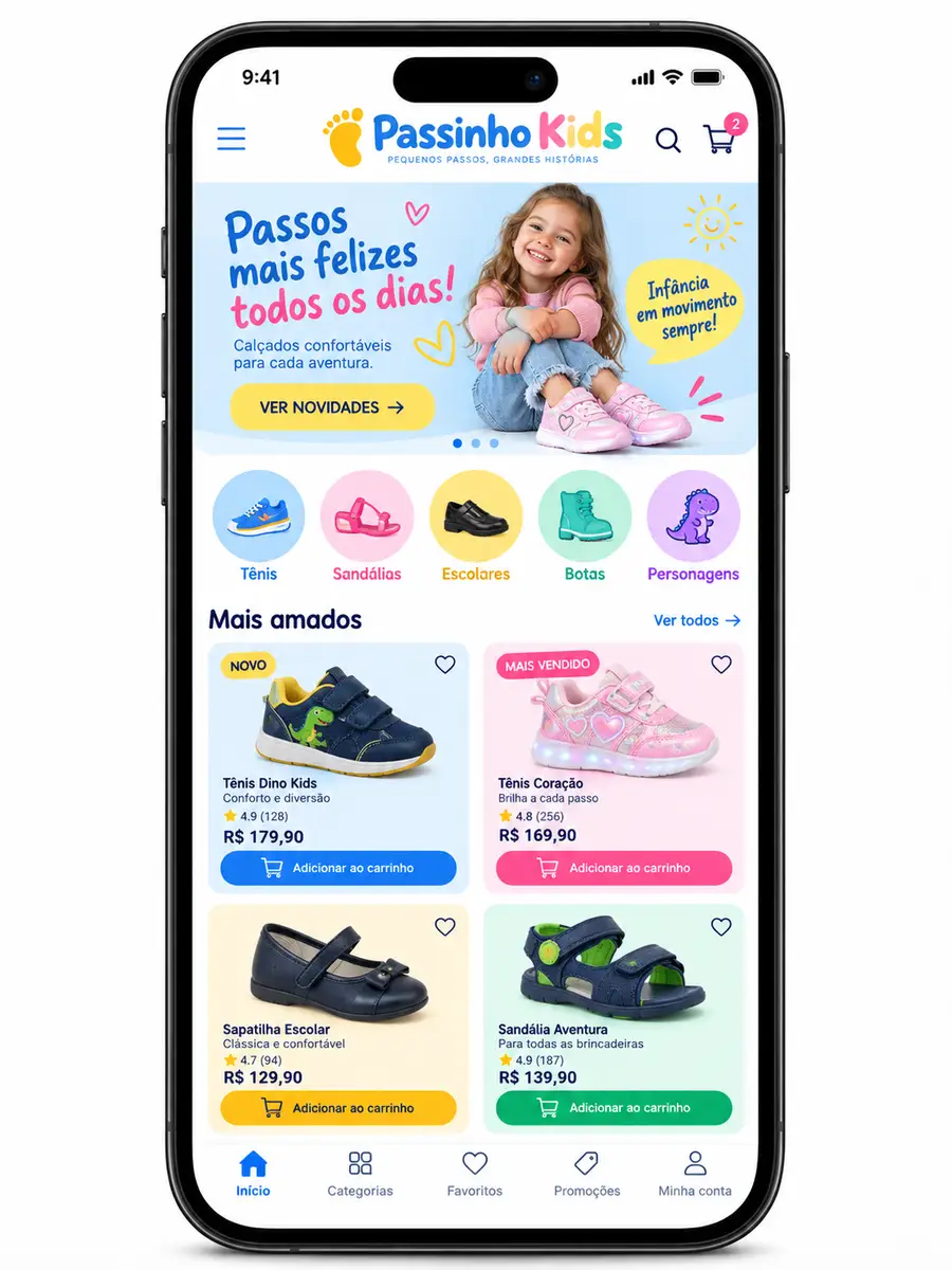 Administração de site para loja de calçados infantis